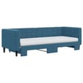 Miniatyrbillede 2 af 11: vidaXL daybed med udtræk og madras 80x200 cm velour blå