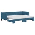 Miniatyrbillede 1 af 11: vidaXL daybed med udtræk og madras 80x200 cm velour blå