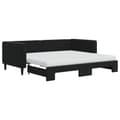 Miniatyrbillede 3 af 11: vidaXL daybed med udtræk og madras 90x190 cm velour sort