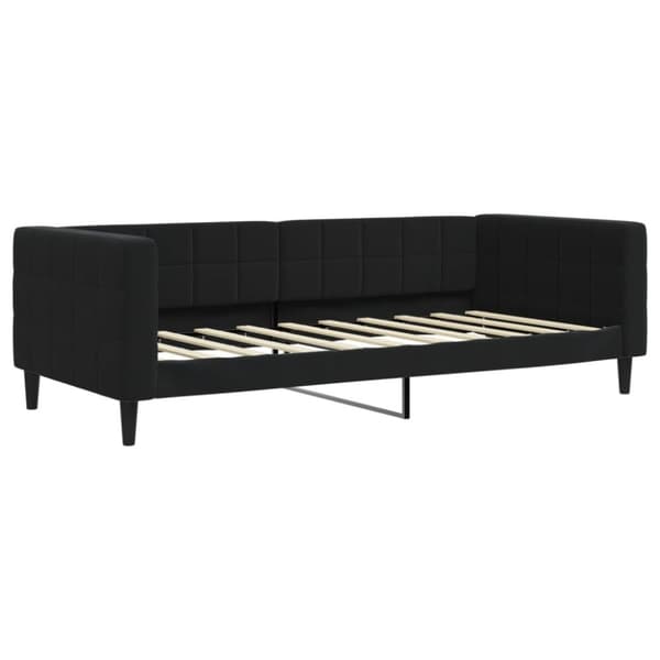 vidaXL daybed med udtræk og madras 90x190 cm velour sort