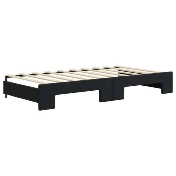 vidaXL daybed med udtræk og madras 90x190 cm velour sort