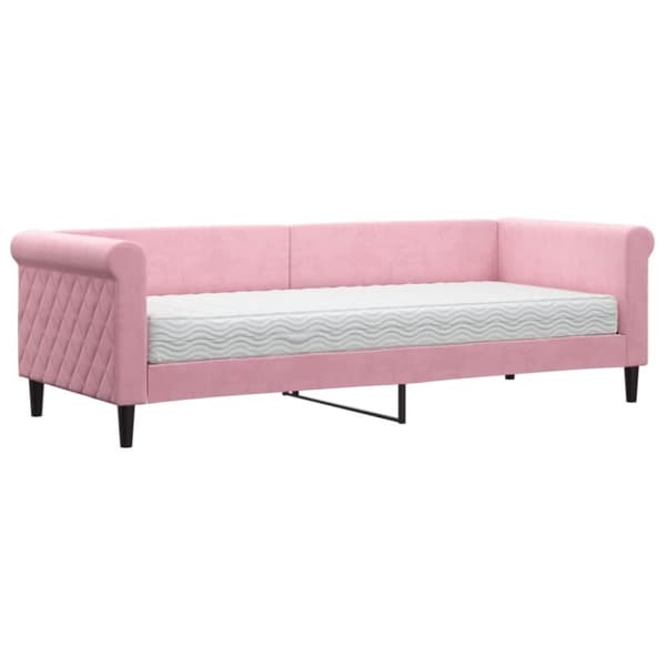 vidaXL daybed med madras 80x200 cm velour pink