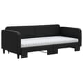 Miniatyrbillede 4 af 11: vidaXL daybed med udtræk og madras 90x200 cm stof sort