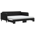Miniatyrbillede 1 af 11: vidaXL daybed med udtræk og madras 90x200 cm stof sort