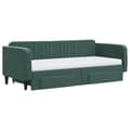 Miniatyrbillede 4 af 11: vidaXL daybed med udtræk og skuffer 90x200 cm velour mørkegrøn