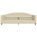 Miniatyrbillede 7 af 11: vidaXL daybed med udtræk og skuffer 100x200 cm stof cremefarvet