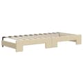 Miniatyrbillede 8 af 11: vidaXL daybed med udtræk og skuffer 100x200 cm stof cremefarvet