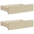 Miniatyrbillede 9 af 11: vidaXL daybed med udtræk og skuffer 100x200 cm stof cremefarvet