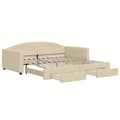 Miniatyrbillede 1 af 11: vidaXL daybed med udtræk og skuffer 100x200 cm stof cremefarvet