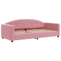 Miniatyrbillede 4 af 11: vidaXL daybed med udtræk og skuffer 90x200 cm velour lyserød
