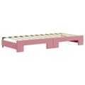Miniatyrbillede 5 af 11: vidaXL daybed med udtræk og skuffer 90x200 cm velour lyserød