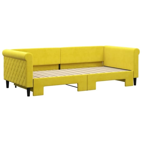 vidaXL daybed med udtræk 90x200 cm velour gul