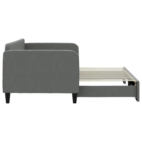 vidaXL daybed med udtræk 90x200 cm stof mørkegrå