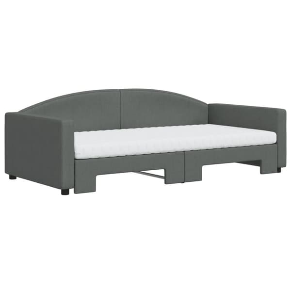 vidaXL daybed med udtræk og madras 100x200 cm stof mørkegrå