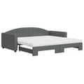 Miniatyrbillede 1 af 11: vidaXL daybed med udtræk og madras 100x200 cm stof mørkegrå