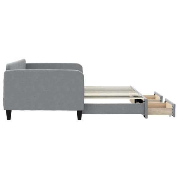 vidaXL daybed med udtræk og skuffer 100x200 cm stof lysegrå