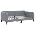 Miniatyrbillede 6 af 11: vidaXL daybed med udtræk og skuffer 100x200 cm stof lysegrå