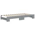 Miniatyrbillede 8 af 11: vidaXL daybed med udtræk og skuffer 100x200 cm stof lysegrå