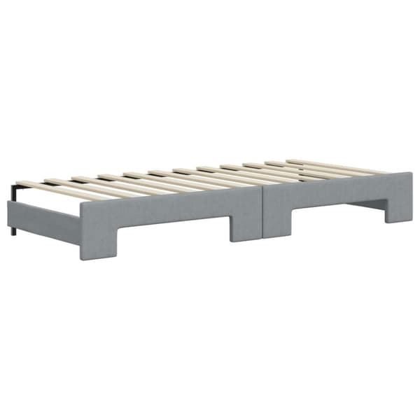 vidaXL daybed med udtræk og skuffer 100x200 cm stof lysegrå