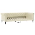 Miniatyrbillede 5 af 11: vidaXL daybed med udtræk og madrasser 90x200 cm kunstlæder cremefarvet