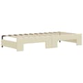 Miniatyrbillede 6 af 11: vidaXL daybed med udtræk og madrasser 90x200 cm kunstlæder cremefarvet