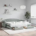 Miniatyrbillede 2 af 9: vidaXL daybed med udtræk og skuffer 90x190 cm velour lysegrå