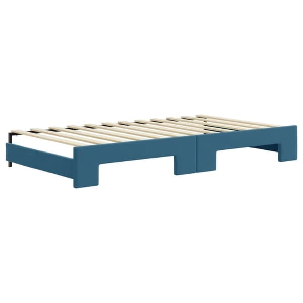 vidaXL daybed med udtræk og skuffer 100x200 cm velour blå