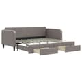 Miniatyrbillede 1 af 11: vidaXL Dagbädd utdragbar med lådor taupe 90x200 cm tyg