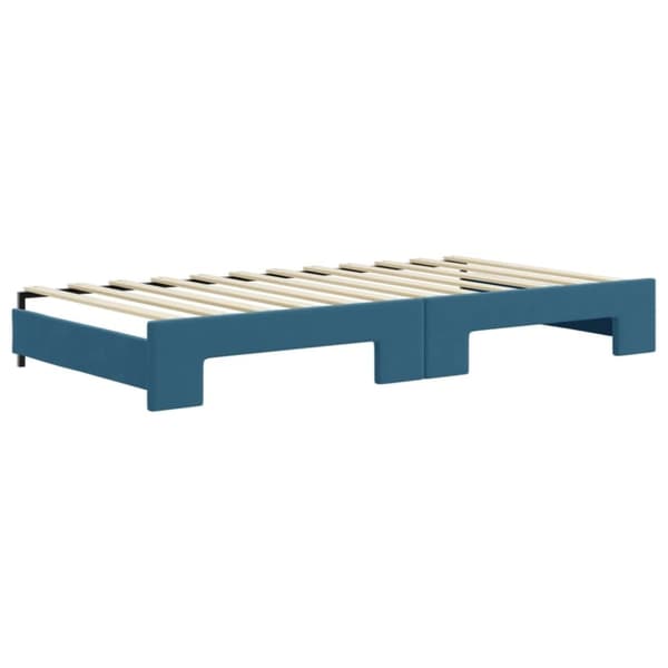 vidaXL daybed med udtræk og skuffer 100x200 cm velour blå