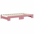 Miniatyrbillede 4 af 11: vidaXL daybed med udtræk og skuffer 100x200 cm velour lyserød
