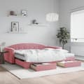 Miniatyrbillede 11 af 11: vidaXL daybed med udtræk og skuffer 100x200 cm velour lyserød