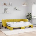 Miniatyrbillede 2 af 11: vidaXL daybed med udtræk 80x200 cm velour gul