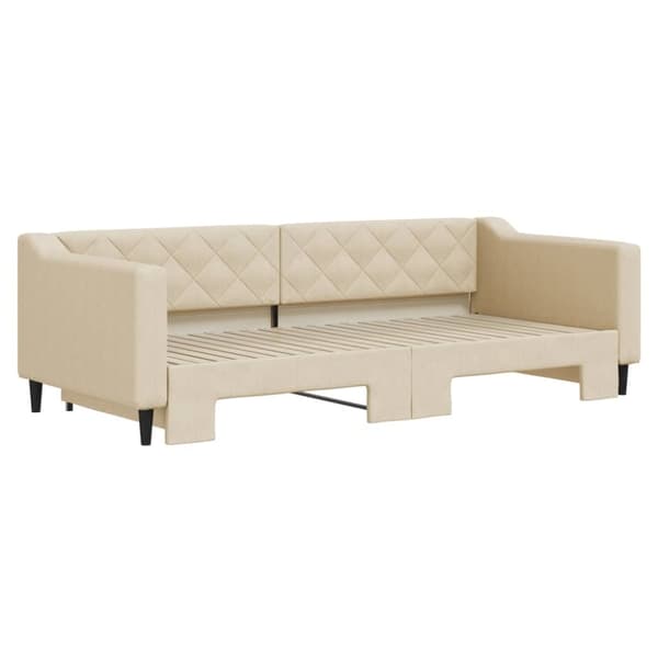 vidaXL daybed med udtræk 90x200 cm stof cremefarvet