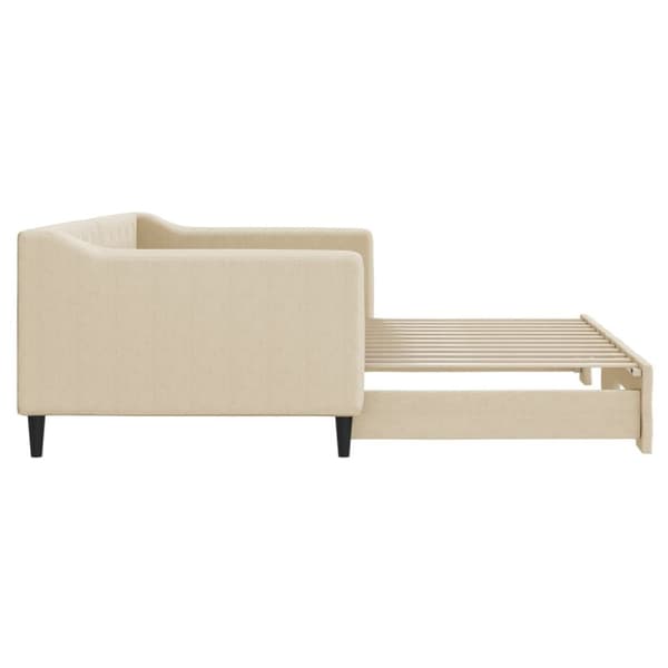vidaXL daybed med udtræk 90x200 cm stof cremefarvet