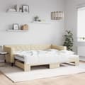 Miniatyrbillede 2 af 11: vidaXL daybed med udtræk 90x200 cm stof cremefarvet