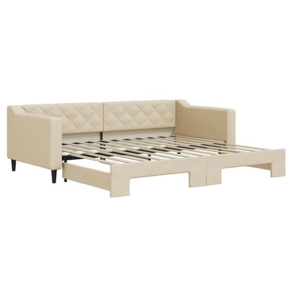 vidaXL daybed med udtræk 90x200 cm stof cremefarvet
