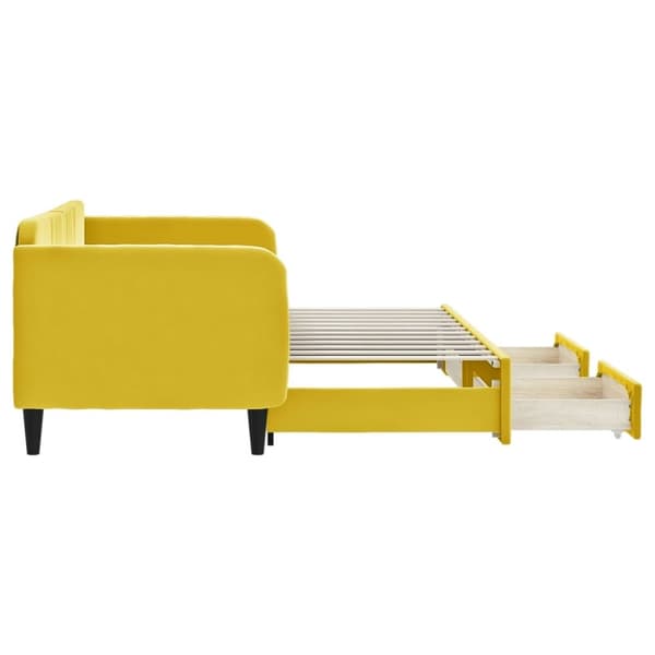vidaXL daybed med udtræk og skuffer 80x200 cm velour gul
