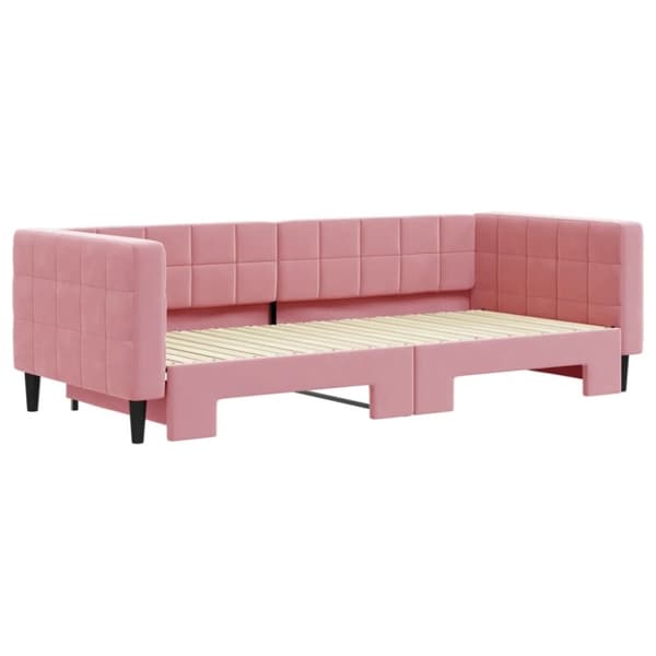 vidaXL daybed med udtræk 90x200 cm velour lyserød