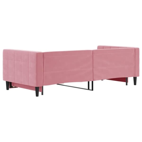 vidaXL daybed med udtræk 90x200 cm velour lyserød