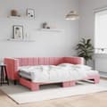 Miniatyrbillede 2 af 11: vidaXL daybed med udtræk 90x200 cm velour lyserød