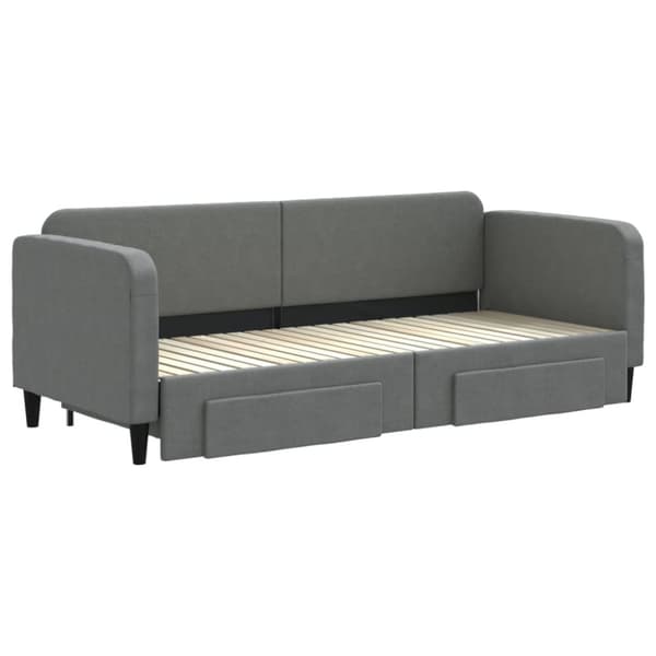 vidaXL daybed med udtræk og skuffer 80x200 cm stof mørkegrå