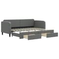 Miniatyrbillede 2 af 11: vidaXL daybed med udtræk og skuffer 80x200 cm stof mørkegrå