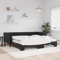 Miniatyrbillede 2 af 11: vidaXL daybed med udtræk og madras 100x200 cm velour sort