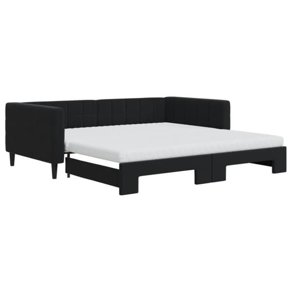 vidaXL daybed med udtræk og madras 100x200 cm velour sort