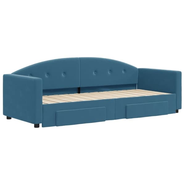 vidaXL daybed med udtræk og skuffer 80x200 cm stof blå