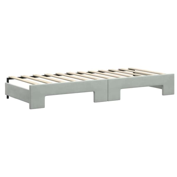 vidaXL daybed med udtræk og madras 80x200 cm velour lysegrå