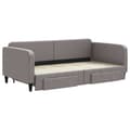 Miniatyrbillede 3 af 11: vidaXL daybed med udtræk og skuffer 100x200 cm stof gråbrun