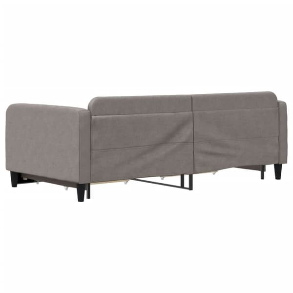 vidaXL daybed med udtræk og skuffer 100x200 cm stof gråbrun
