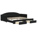 Miniatyrbillede 1 af 9: vidaXL daybed med udtræk og skuffer 100x200 cm velour sort