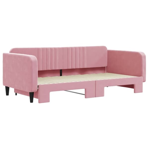 vidaXL daybed med udtræk 100x200 cm velour lyserød